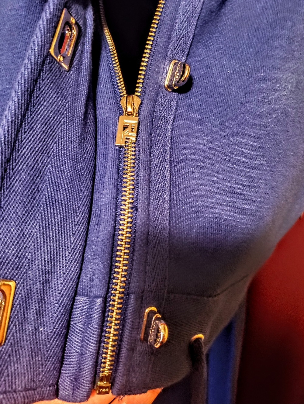 Lauren Ralph Lauren Blue Hooded Zip Jacket & Maxi Dress Set - Picture 7 of 16